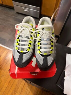 Nike Gray & Neon Yellow Air Max 95 Sneakers